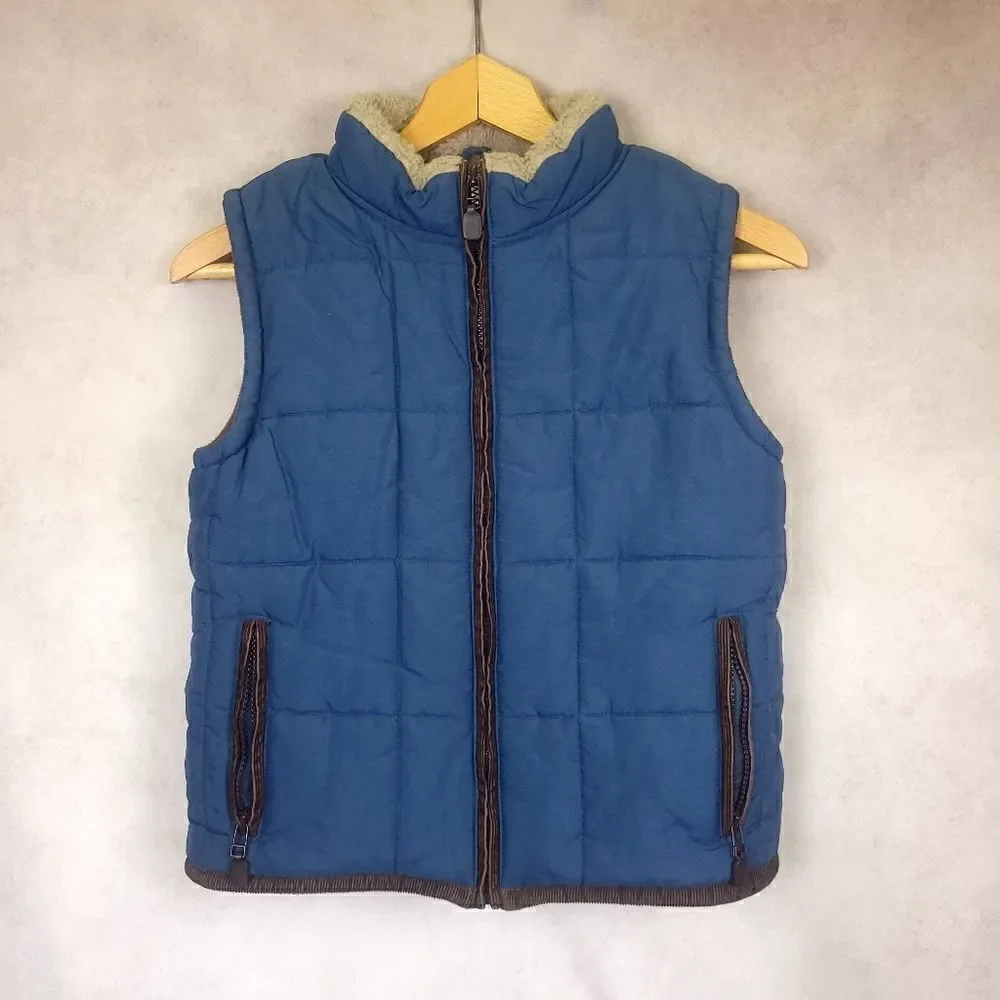 Gymboree Kids Blue Fleece Lined Puffer Vest size M